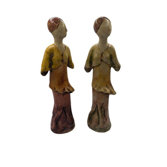 Vintage Ceramic Figurines Sculptures Hand made and signed by AT 17" Tall - Picture 10 of 15